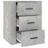 Stylish Concrete Grey Bedside Cabinet - 50x36x60 cm