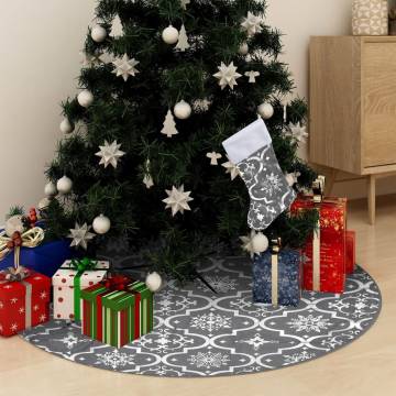 Luxury Grey Christmas Tree Skirt with Sock - 122 cm