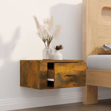 Wall-mounted Bedside Cabinet Smoked Oak | Hipo Market