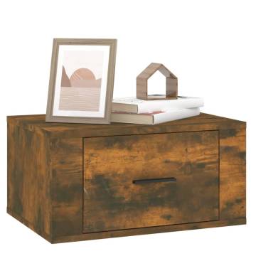 Wall-mounted Bedside Cabinet Smoked Oak | Hipo Market