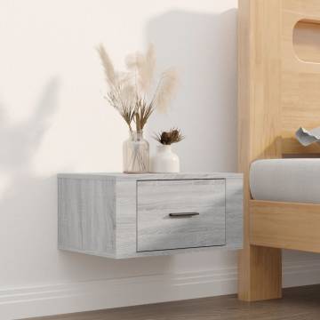 Wall-mounted Bedside Cabinet Grey Sonoma - Stylish & Practical