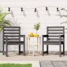 Grey Garden Chairs Set of 2 - Solid Pine Wood - Hipomarket