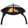 2-in-1 Fire Pit & BBQ - 56x56 Steel Outdoor Heater