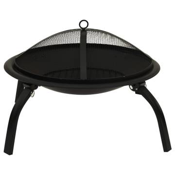 2-in-1 Fire Pit & BBQ - 56x56 Steel Outdoor Heater