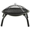 2-in-1 Fire Pit & BBQ - 56x56 Steel Outdoor Heater