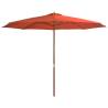 Outdoor Parasol with Wooden Pole 350 cm Terracotta Colour terracotta Quantity in Package 1 