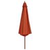 Outdoor Parasol with Wooden Pole 350 cm - Terracotta Shade