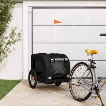 Pet Bike Trailer - Durable Black Oxford Fabric & Iron