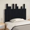 Elegant Black Wall Headboard - Solid Pine Wood 95.5x3x80 cm