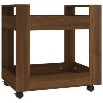 Brown Oak Desk Trolley - Stylish & Practical Storage Solution