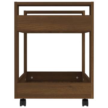 Brown Oak Desk Trolley - Stylish & Practical Storage Solution