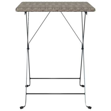 Folding Bistro Table Grey 55x54cm - Durable & Stylish