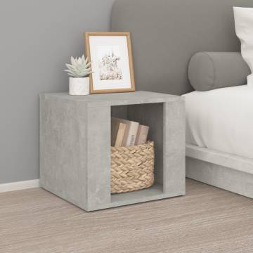 Concrete Grey Bedside Table - Elegant Engineered Wood Design