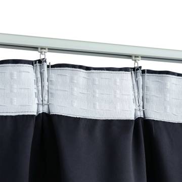 Blackout Curtains with Hooks - Anthracite 140x225 cm | HipoMarket