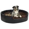 Luxury Black & Brown Dog Bed - Plush & Faux Leather 99x89 cm