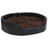 Luxury Black & Brown Dog Bed - Plush & Faux Leather 99x89 cm