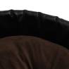 Luxury Black & Brown Dog Bed - Plush & Faux Leather 99x89 cm