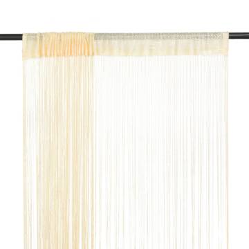 Cream String Curtains 2 pcs 140x250 cm - Stylish & Practical