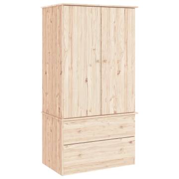 ALTA Wardrobe 90x55x170 cm - Solid Pine Wood Storage