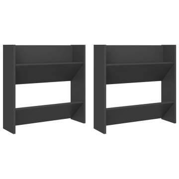 Wall Shoe Cabinets (2 pcs) Grey - Stylish & Space-Saving Solution