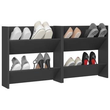 Wall Shoe Cabinets (2 pcs) Grey - Stylish & Space-Saving Solution