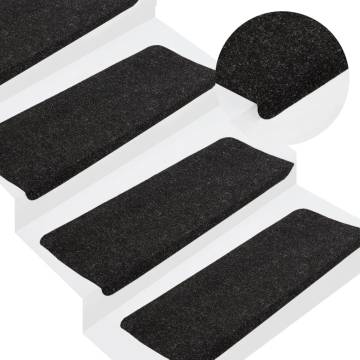 Stair Mats Self-Adhesive 15 pcs - Anthracite | HipoMarket