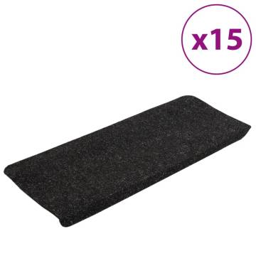 Stair Mats Self-Adhesive 15 pcs - Anthracite | HipoMarket