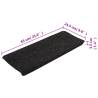 Stair Mats Self-Adhesive 15 pcs - Anthracite | HipoMarket