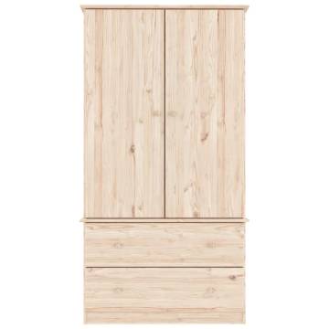 ALTA Wardrobe 90x55x170 cm - Solid Pine Wood Storage