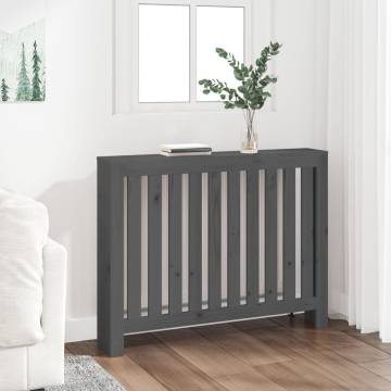 Stylish Grey Radiator Cover | Solid Pine Wood | 108.5x19x84 cm