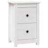 Elegant White Bedside Cabinet - Solid Pine - 40x35x61.5 cm