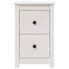 Elegant White Bedside Cabinet - Solid Pine - 40x35x61.5 cm