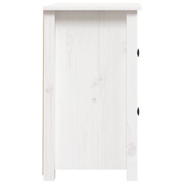 Elegant White Bedside Cabinet - Solid Pine - 40x35x61.5 cm