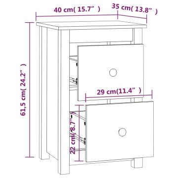 Elegant White Bedside Cabinet - Solid Pine - 40x35x61.5 cm