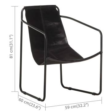 Relaxing Armchair - Black Real Leather | Hipomarket