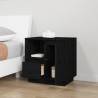 Elegant Black Bedside Cabinets - 50x34x50 cm Solid Pinewood