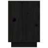 Elegant Black Bedside Cabinets - 50x34x50 cm Solid Pinewood