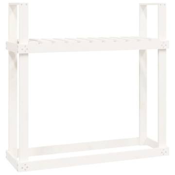 Firewood Rack White - Solid Pine Wood - 110x35x108.5 cm