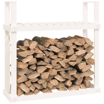 Firewood Rack White - Solid Pine Wood - 110x35x108.5 cm