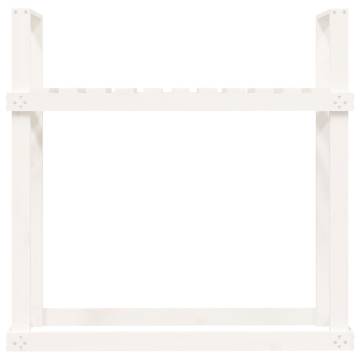 Firewood Rack White - Solid Pine Wood - 110x35x108.5 cm