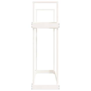 Firewood Rack White - Solid Pine Wood - 110x35x108.5 cm