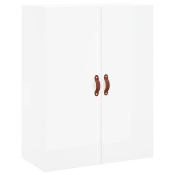 Wall Mounted Cabinet High Gloss White - 69.5x34x90 cm