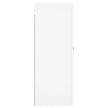 Wall Mounted Cabinet High Gloss White - 69.5x34x90 cm