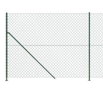 Chain Link Fence with Flange Green 1.6x10m | HipoMarket