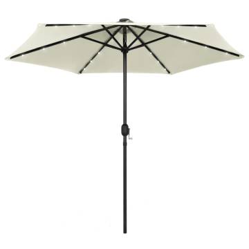 Parasol with LED Lights & Aluminium Pole 270 cm - Sand White