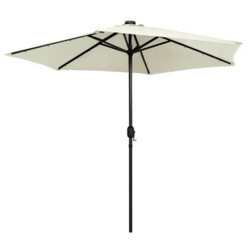 Parasol with LED Lights & Aluminium Pole 270 cm - Sand White