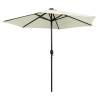 Parasol with LED Lights & Aluminium Pole 270 cm - Sand White