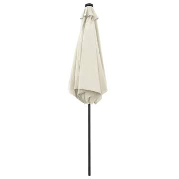 Parasol with LED Lights & Aluminium Pole 270 cm - Sand White