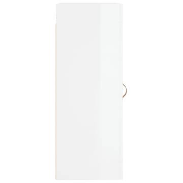 Elegant Wall Mounted Cabinet High Gloss White - Hipomarket UK