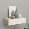 Wall-mounted Drawer Shelf Oak & White - Elegant Storage Solution